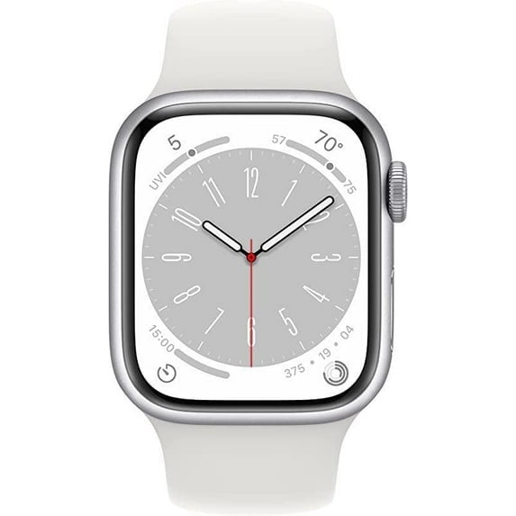 Restored Apple Watch Series 8 41mm Silver Aluminum White Sport Band GPS + Cellular (Refurbished)
