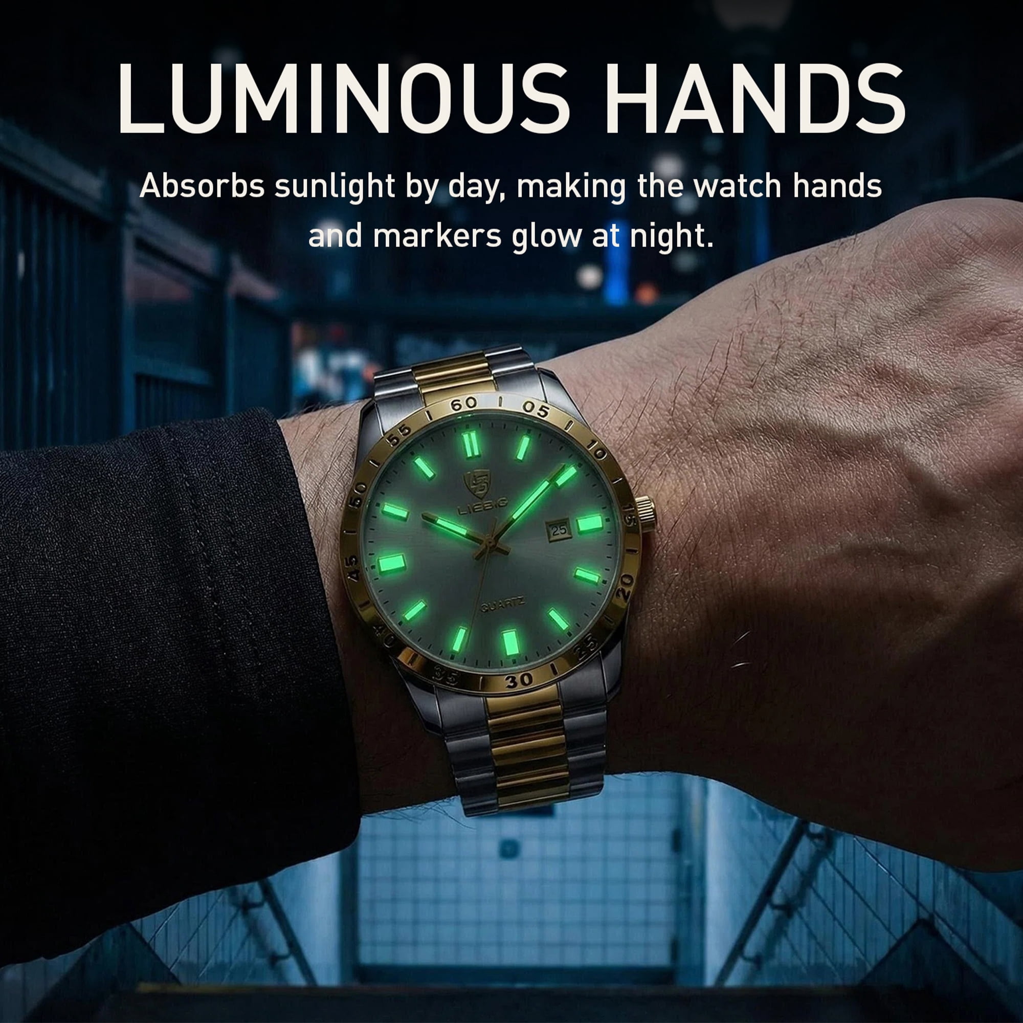 SKMEI Mens Watches Waterproof Analog Quartz Watch for Men with Date Luminous Fashion Stainless Steel Wristwatch