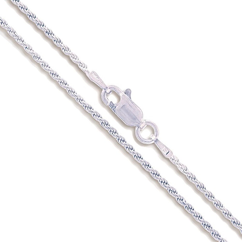 925 Sterling Silver Rhodium Finish Diamond Cut Snake 1.1mm Necklace Italy 