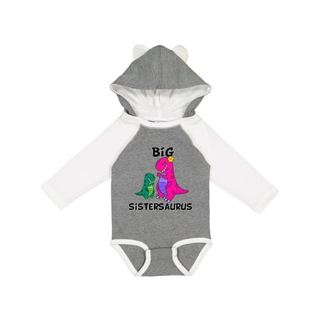 

Inktastic Big Sistersaurus Gift Baby Girl Long Sleeve Bodysuit
