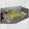 thumbnail image 6 of Mandala Soft Flannel Fleece Blanket, Border with Large Flowers and Curls Chrysanthemums Peonies Rococo Style, Cozy Plush for Indoor and Outdoor Use, 50" x 60", Eggshell Earth Yellow, by Ambesonne, 6 of 6