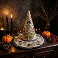 thumbnail image 4 of Fllostpr Halloween Moth Witch Hat, Quilted Embroidered Hat Dcor for Parties Renaissance Fairs Gothic Gatherings Themed Dress-Up, 16.9x11.8", 4 of 6