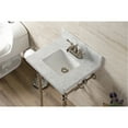 thumbnail image 4 of Kingston Brass KVPB1917M34SQ6 Edwardian 19" Carrara Marble Console Sink with Brass Legs (4-Inch, 3-Hole), Carrara Marble White/Polished Nickel, 4 of 8