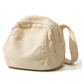 thumbnail image 2 of Sac Hobo en Toile avec Fermeture Éclair Unisexe, Lavable, Sac à Main/pochette Uni (Noir), 2 of 10