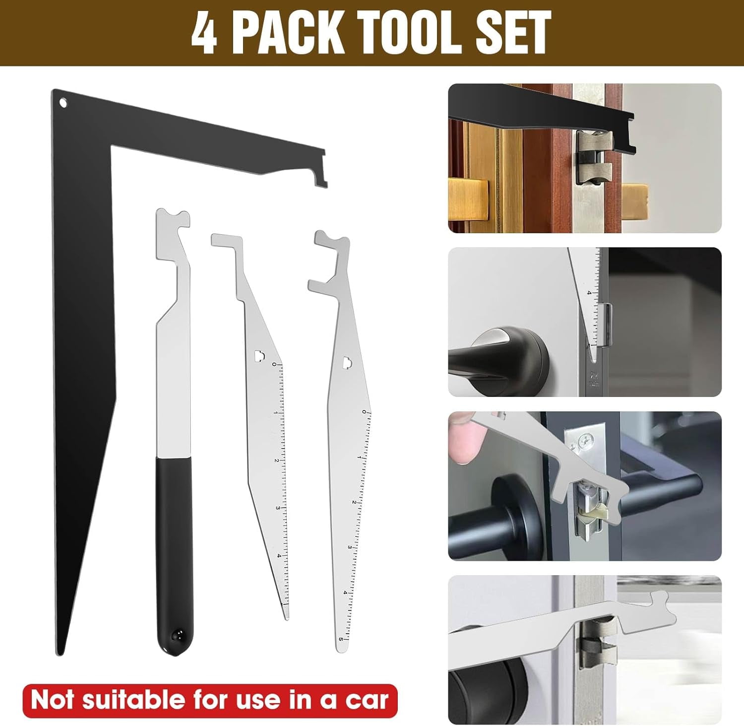 Multi-Purpose Firefighting Tool Set - Made of Spring Steel, Suitable for Firefighters, EMS - Upgraded L-Shape Design for Ruggedness and Durability, with Holes at the Top for Easy Hanging