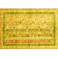 thumbnail image 1 of Ahgly Company Machine Washable Indoor Rectangle Abstract Yellow Contemporary Area Rugs, 5' x 7', 1 of 4
