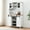‎White, variant on Farmhouse Coffee Bar Cabinet with Sliding Barn Door, 72" Tall Buffet Cabinet with Storage Shelves, Liquor Cabinet with Wine and Glasses Rack,Sideboard Cupboard for Kitchen,Dining Room,Grey
