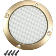 Jutagoss 3" Speaker Grill Golden Decorative Round Speaker Cover White Cold Rolled Steel Mesh Speaker Cover Audio