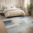 thumbnail image 3 of ODIKA 8'x10' Washable Area Rug Table Abstract Geometric Farmhouse Lines Subtle Distressed Detail for King Size Bedroom Under Bed, Master Suite, Non-Shedding, Easy Care, 3 of 7