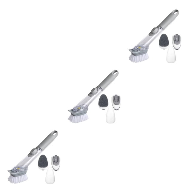 Cepillo para platos Billuyoard con mango largo y dispensador recargable