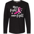 thumbnail image 3 of Inktastic Breast Cancer Awareness Her Fight is our fight Long Sleeve T-Shirt, 3 of 5