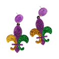thumbnail image 4 of EHJRE Mardi Gras Earrings Dangle Earrings Colorful Shining Trendy Carnival Jewelry A, 4 of 9