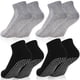 thumbnail image 1 of 4 pares de calcetines antideslizantes con agarre, calcetines antideslizantes con cojín, calcetines de prevención de caídas de tobillo con agarre, calcetines,Black, light gray, 1 of 8