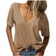 thumbnail image 1 of mfyjkho Tops Para Mujer, Blusa Informal De Encaje De Manga Corta Con Capucha Y Cuello En V Liso De Gran Tamaño Para Mujer Tops Y Blusas Para Mujer L, 1 of 6