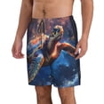 thumbnail image 2 of Tebeau Night Sky Turtle Print Men's Summer Beach Shorts Lightweight Elastic Waist Drawstring Casual Shorts with Pocket-Small, 2 of 6