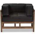 thumbnail image 3 of Baxton Studio Shaw Faux Cuir Chaise de Réception en Noir, 3 of 9