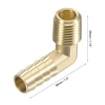 thumbnail image 3 of Conector de manguera con codo de ángulo recto de latón Uxcell x rosca macho NPT de 3/8", 3 of 6