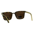 thumbnail image 4 of Mens Bamboo Wood Oversize Rectangular Horn Rim Sunglasses Tortoise Brown, 4 of 4