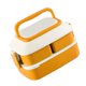 thumbnail image 3 of Fiambrera para niños con bonito conejo, doble compartimento, contenedor de almuerzo para estudiantes, contenedor de comida para microondas para parejas, naranja, pequeño, 1L, 3 of 5