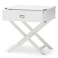 thumbnail image 3 of Baxton Studio Table d'Appoint en Bois Blanc Curtice à 1 Tiroir, 3 of 6
