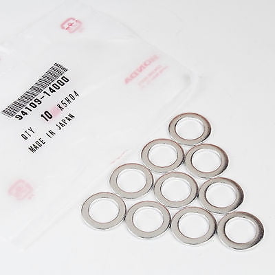 Scion Oil Drain Plug Gasket - Genuine OEM Honda Oil Drain Plug Washer Gasket 94109-14000 (Quantity=10)