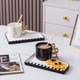 thumbnail image 1 of Taza de Cerámica con Teclas de Piano, Elegante Taza de Café, Juego de Platillos de Cerámica, Perfecta para Café, Té o Chocolate Caliente, Decoración para El Hogar y La Oficina, Idea de Regal, 1 of 4