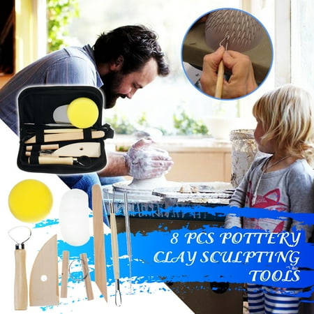 Polymer Carving - 8PCS Clay Sculpting Wax Carving Pottery Tools Polymer Ceramic Modeling Kit