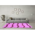 thumbnail image 3 of Ahgly Company Indoor Round Abstract Purple Modern Area Rugs, 5' Round, 3 of 4