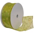 thumbnail image 1 of Morex Ribbon Glitter Dots Wired Sheer Glitter Ribbon, 6.4cm by 50-Yard Spool, Green/Gold, 1 of 3