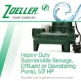 thumbnail image 3 of Zoeller 267-0006 2 in. 0.5 HP Cast Iron Sewage Pump with 25 ft. Cord Vertical Float, 3 of 7