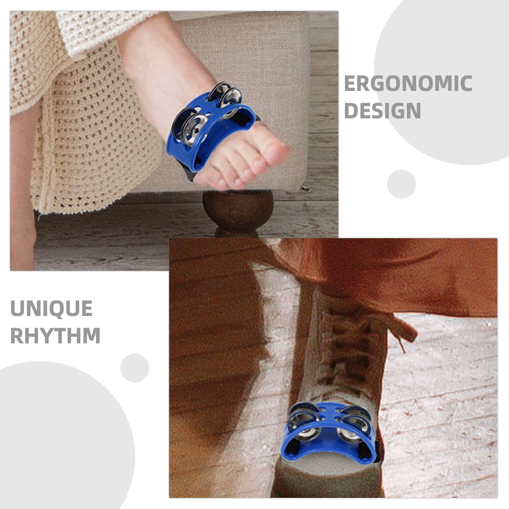 Raindrops 3-Pair Foot Tambourine Set - Percussion Instrument for , Stage , and Energetic Rhythm Play