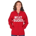 thumbnail image 3 of Meat Sucks Vegan Vegetarian Veggie Unisex Plus Size Zip Hoodie Brisco Brands 3X, 3 of 6