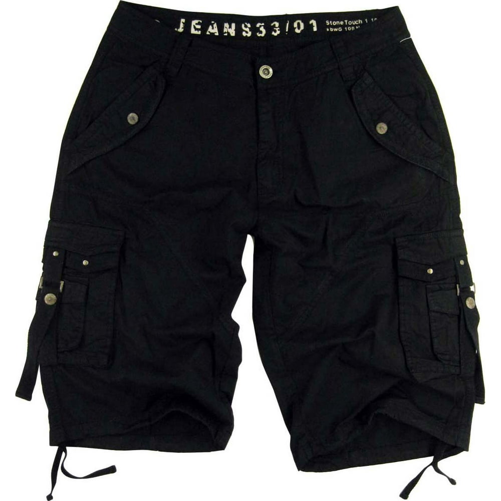 Mens Black Cargo Shorts Military A8s Size44
