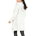 thumbnail image 4 of Zedker Casual Solid Color Soft Chunky Cable Knitted Hooded Cardigan Sweaters for Women, Casual Long Sleeve Open Front Fall Coats,White,XXL, 4 of 4
