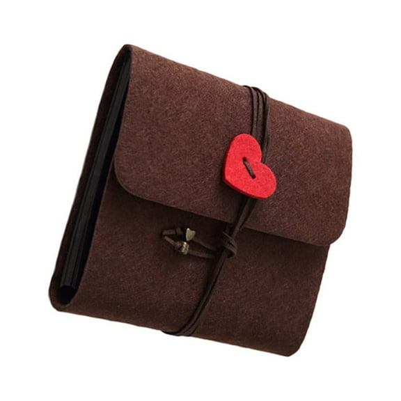GOOHOCHY 175 Scrapbook Felt Photo Album Stylish Photo Album Small Size Coffee