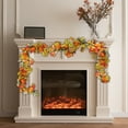 thumbnail image 5 of Btomtd 170cm Pumpkin Maple Leaf Rattan Garland Halloween Christmas Thanksgiving Hanging Decor with Pinecone and Artificial Vines, D, 5 of 6