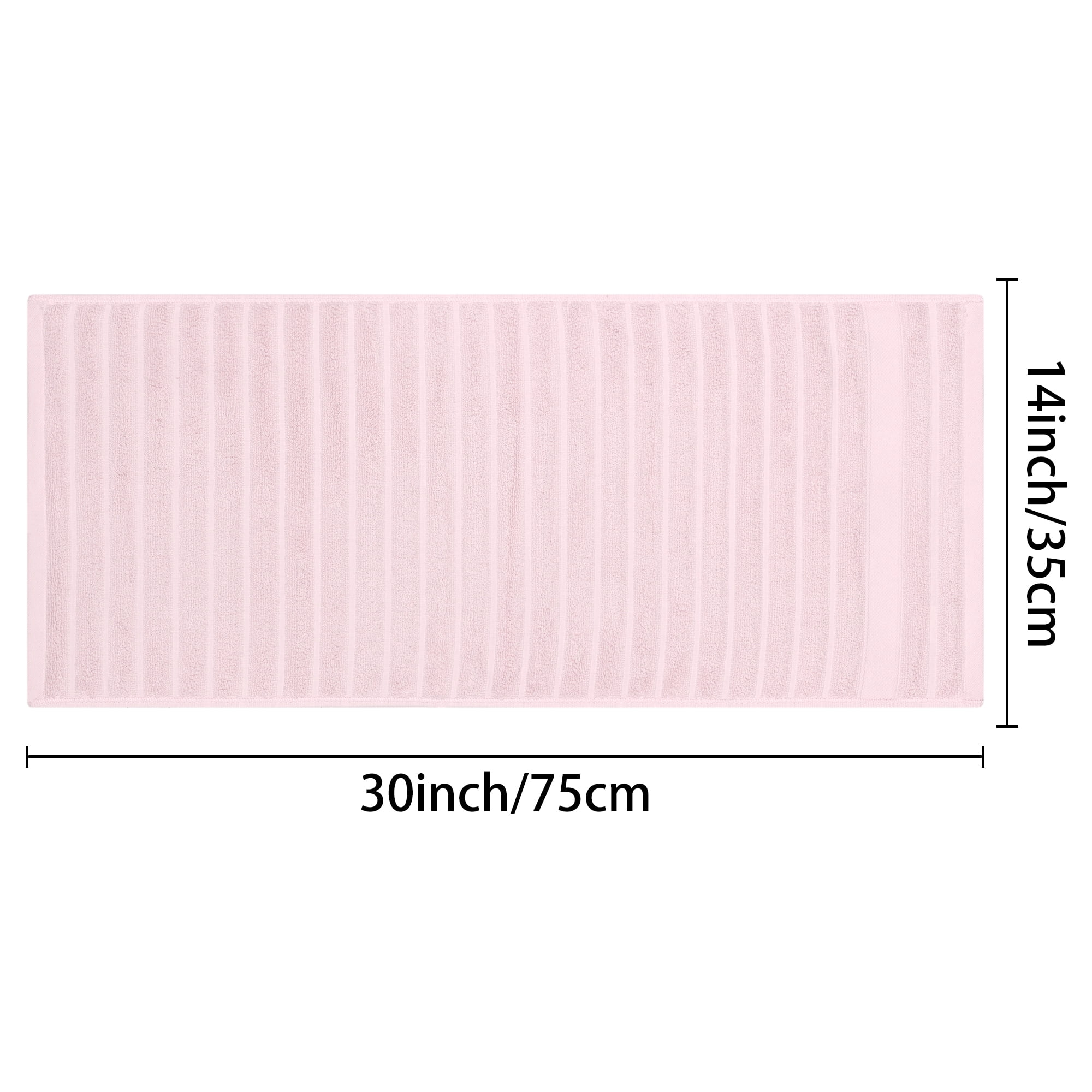 Unique Bargains Striped Cotton Hand Towel 14" x 30" 4 Pcs Pink