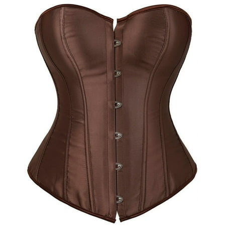 Corset Top For Women Bustier Lingerie for Women Stain Overbust Vintage Waist Cincher Brown L