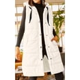 thumbnail image 6 of Women's Hooded Quilted Puffer Vest - Long Sleeveless Winter Jacket with Button Front & Pockets, 6 of 6