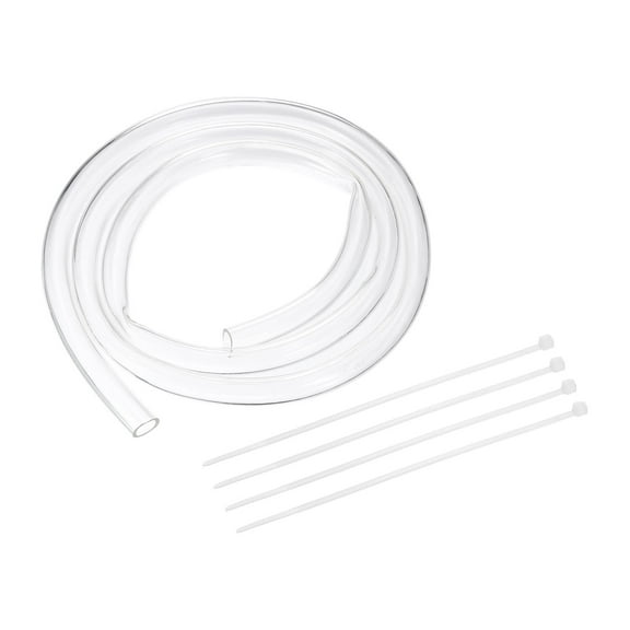 Uxcell 2 Pack Flexible Tubing, 18mm ID x 23mm OD - 6.6 Feet Long Clear Vinyl Water Pipe, Lightweight Plastic Hose Water Pipe with Zip Ties for Aquaponics, Air Hose, Irrigation