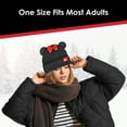 thumbnail image 5 of Disney Minnie Mouse Beanie Hat, Faux Fur Cuffed Winter Knit Cap with 3D Ears and Bow, Black, One Size, 5 of 6