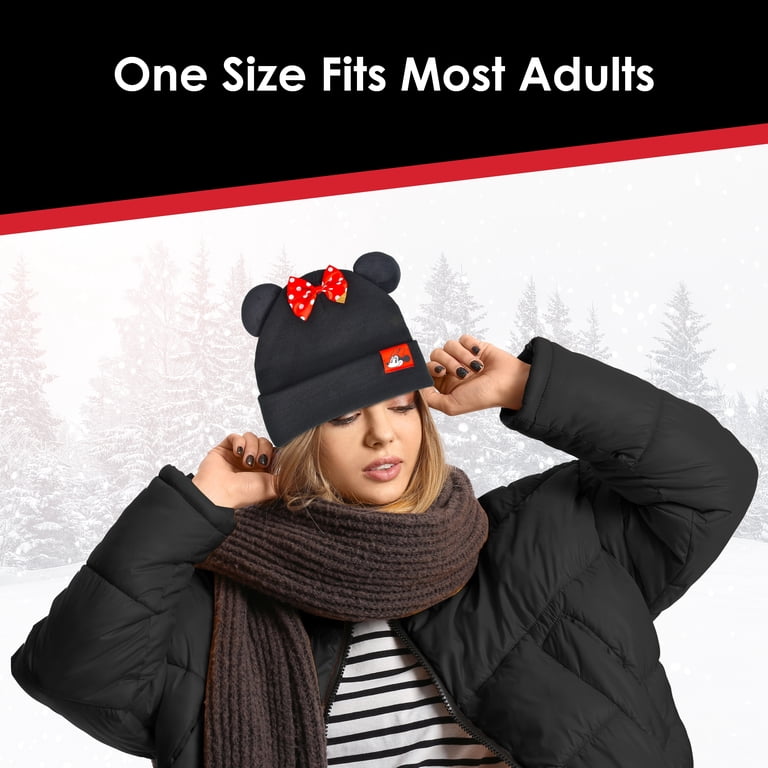 Disney Minnie Mouse Beanie Hat, Faux Fur Cuffed Winter Knit  display picture 1