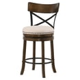 thumbnail image 2 of Furniture of America Zaren Wood Swivel Barstool-Set of 2, Oak, 24-in, 2 of 7