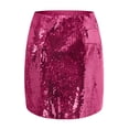 thumbnail image 6 of vigerkar Sparkly Sequin Mini Skirt,High Waisted Glitter Holiday Skirts,Disco Concert Outfit for Women (Hot Pink, S), 6 of 9
