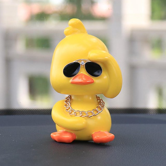 Adornos de coche de juguete de pato amarillo bonito, decoraciones para salpicadero de coche de pato fresco, muñeco que sacude la cabeza ER