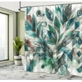 thumbnail image 2 of Ambesonne Teal Shower Curtain, Dreamy Leaves Jumble Futurist, 69"Wx75"L, Seafoam Fern Green Grey, 2 of 4