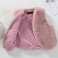 thumbnail image 4 of Girls Faux Fur Vest Princess Cropped Sleeveless Shaggy Open Front Outerwear Vest Cute Warm Winter Fuzzy Jacket Pink, 5-6 Years, 4 of 5