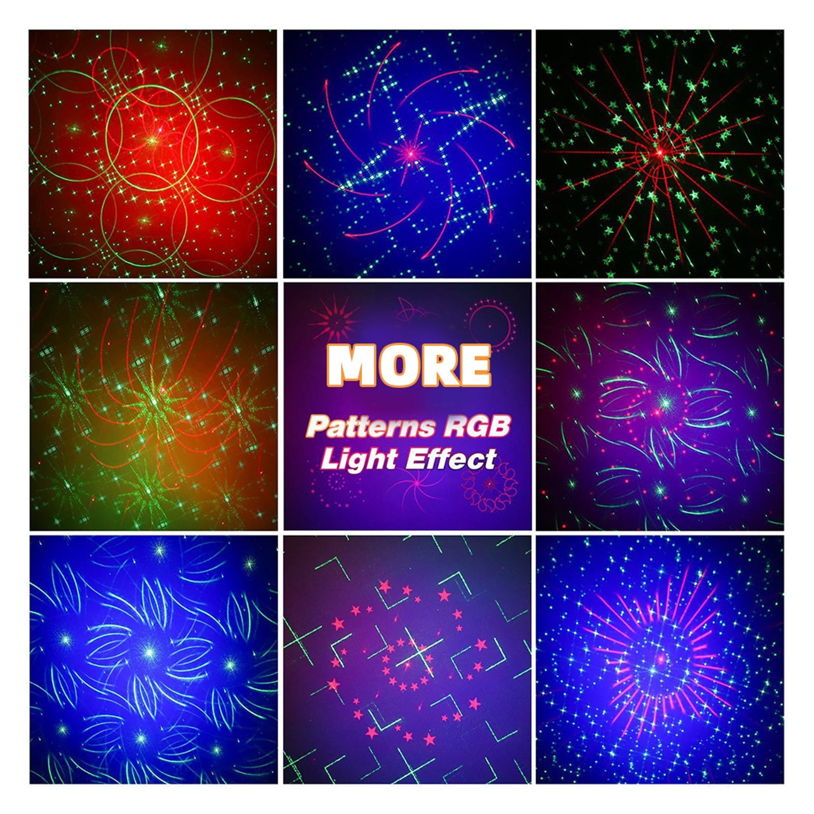 Party DJ Disco Light USB Rechargeable RGB LED Strobe Stage Sound Activated Projector For Dance Birthday Wedding Bar Xmas