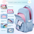 thumbnail image 3 of Sanmadrola Girlish School Backpack Multi-functional Large School Bookbags 15.6 Inch Laptop Backpacks Durable Cute Aesthetic Travel Daypacks for Tween Teen Primary Middle School Students, 3 of 9