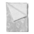 thumbnail image 2 of Floral Soft Flannel Fleece Blanket, Continuous Modern Thin Lines Rose Flower Sketch in Muted Grey Tones Pattern, Cozy Plush for Indoor and Outdoor Use, 50" x 70", Pale Grey and White, by Ambesonne, 2 of 5
